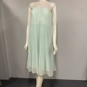 French Connection $218 Shelby Sparkle Strapless Dress (Surf Spray/Silver) 6 NEW